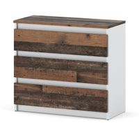 Komoda 3 Szuflady Hugo Szafka Rtv Nowoczesna 80cm Vintage Biały Old Style