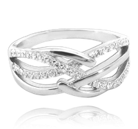 Luksusowy pierścien srebrny z białymi cyrkoniami wielkość 21