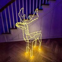 Renifer LED Świąteczny Świecący Na Zewnątrz Ruszający Głową XXL 125 Biały C