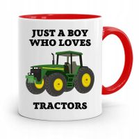 Kubek Czerwony Dla Chłopaka Boy Who Loves Tractors Z Nadrukiem Ze Zdjęciem