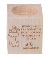 ŚWIECZNIK drewniany GRAWER twoje LOGO TEKST prezent święta boże nadrodzenie