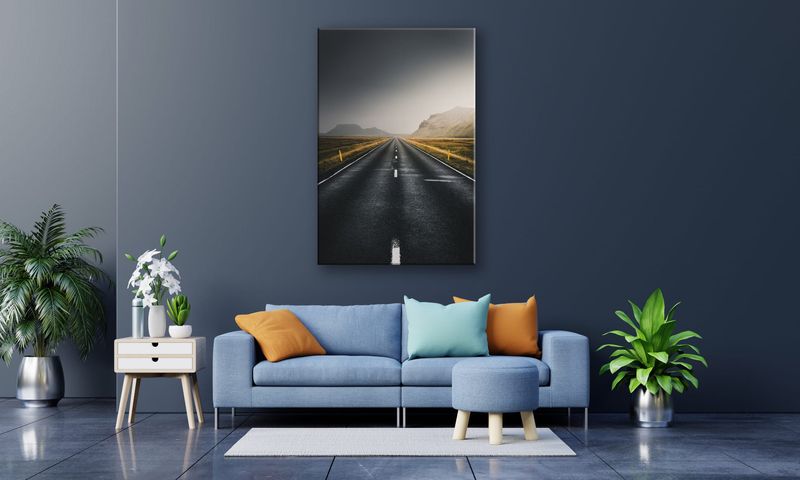 OBRAZ NA PŁÓTNIE 016 Droga na polach 70x100cm zdjęcie 4