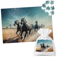 PUZZLE TRADYCYJNE - KOŃ KONIE JAZDA KONNA HOBBY HORSE - 252EL