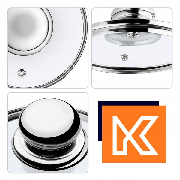 KADAX Pokrywka Szklana Pokrywa Zestaw 16/18/20cm zdjęcie 7