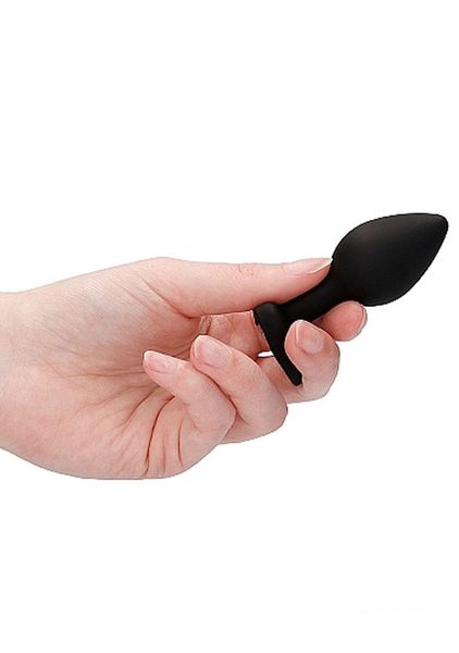 Diamond Heart Butt Plug - Regular - Black zdjęcie 10