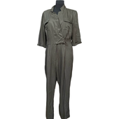 Kombinezon Damski na Krótki Rękaw Wygodny Lekki Zielony Rozmiar 44