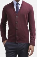 SWETER MĘSKI ROZPINANY W SEREK CHOCOLATE PLUM TRUSSARDI M WEŁNA KASZMIR