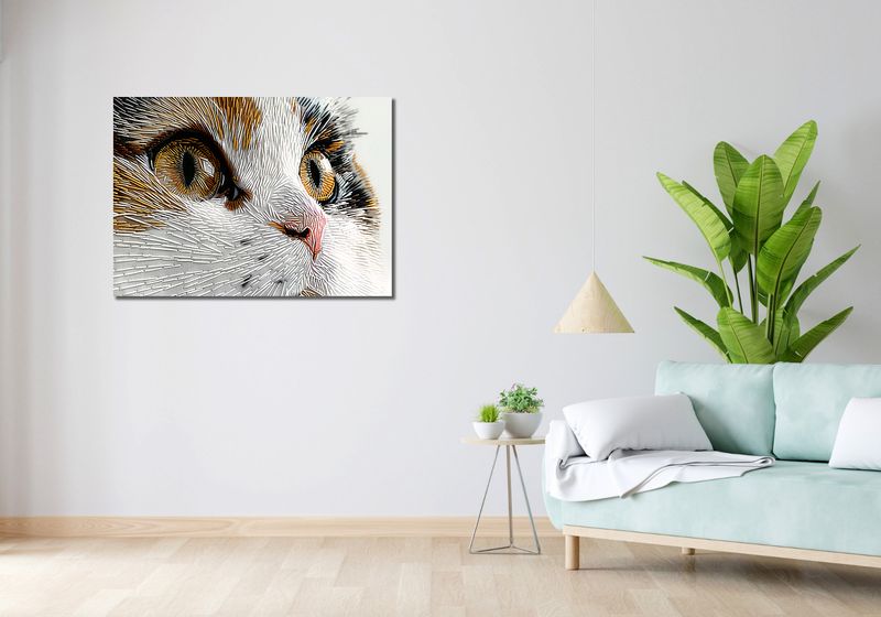 Obraz 100x70cm Nitkowany Kot zdjęcie 2