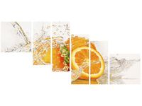 100CM 220CM OBRAZ 6 ELEM POMARAŃCZA WODZIE ŚCIENNY