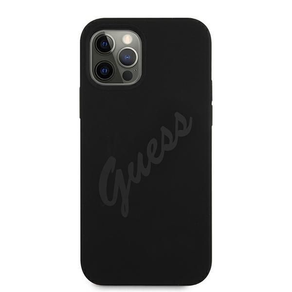 Guess GUHCP12LLSVSBK iPhone 12 Pro Max 6,7" czarny/black hardcase Script zdjęcie 3