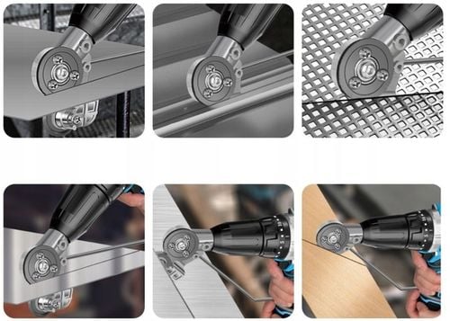 ADAPTER DO CIĘCIA BLACHY NA WKRĘTARKĘ WIERTARKĘ PRZYSTAWKA NOŻYCE na Arena.pl