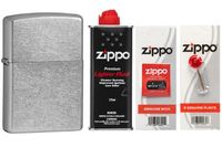 ZESTAW zapalniczka Zippo 207 Classic Street Chrome +benzyna knot kamienie