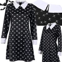 Sukienka wednesday addams strój kostium dla dzieci halloween przebranie 125 — Czarny