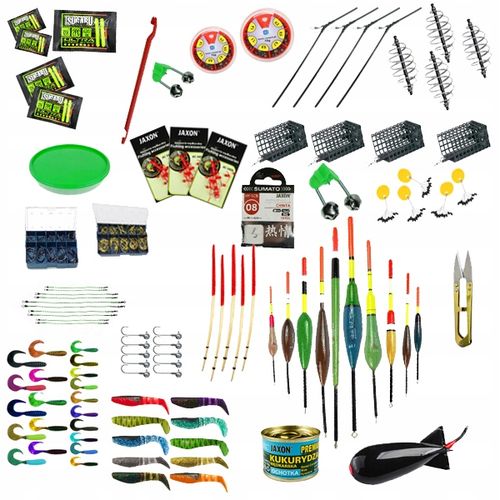 WYPEŁNIONA SKRZYNKA WĘDKARSKA zestaw 155 akcesoriów spinning spławik na Arena.pl