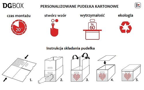 Pudełko kartonowe personalizowane MAXI DGBOX CZERWONE na Arena.pl