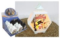 lampion latarenka świąteczna witraż sześciokątna led 15,5 x 11 x 6cm
