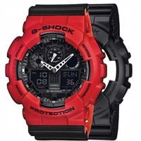 ZESTAW G-SHOCK GA-100-1A1ER CZERWONY CZARNY,CZERWONY