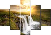 70 100CM OBRAZ 5 ELEM ISLANDZKI KRAJOBRAZ DRUK PŁÓTNO