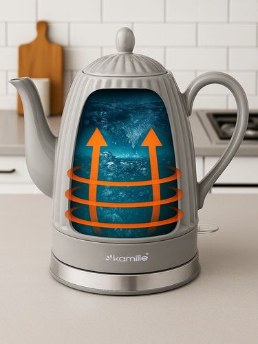 CZAJNIK ELEKTRYCZNY BEZPRZEWODOWY CERAMICZNY KAMILLE 1500 W 1,5 L na Arena.pl