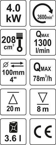 YATO POMPA SPALINOWA WODNA 4" 96M3/H na Arena.pl