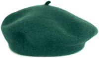 Beret damski wełniany Classic -klasyczny francuski antenka Butelkowa zieleń