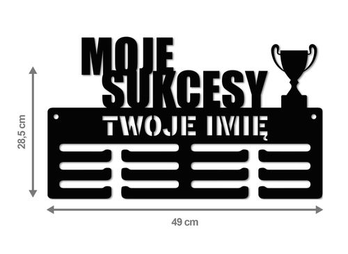 Wieszak na medale MOJE SUKCESY twoje imię dowolny tekst 55.3 na Arena.pl