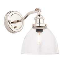Kinkiet nad łóżko L&-197589 Light& z włącznikiem szklany klosz nikiel