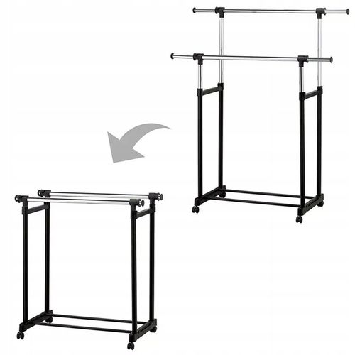 PODWÓJNY WIESZAK METALOWY TELESKOPOWY REGULOWANY SZAFA NA UBRANIA na Arena.pl