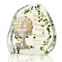 Skałka kryształowa z hostią prezent na komunię pamiątka komunii