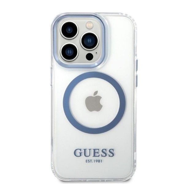 Etui Guess do iPhone 14 Pro, Niebieski, MagSafe zdjęcie 3