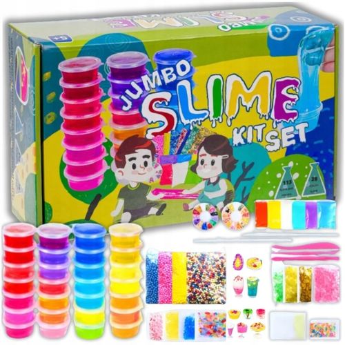 SLIME ZESTAW DIY 28x GLUT PUSZYSTY ŚWIECĄCY DLA DZIECI PREZENT XXL na Arena.pl