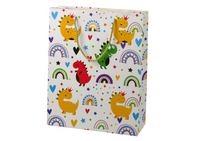 Torba Prezentowa Kolorowe Dinozaury Tęcza 32 cm x 26 cm x 10 cm