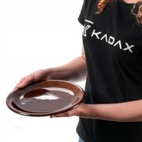 TALERZ OBIADOWY PŁYTKI 24 cm CERAMIKA PŁASKI KAMIONKA DUŻY TALERZE BRĄZOWY