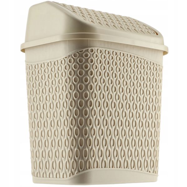 KADAX Kosz Na Śmieci Łazienkowy Beżowy 6,2L Uchylny Pojemnik zdjęcie 11