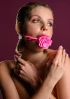 taboom malibu rose ball gag silikonowy z regulowanym paskiem rożany