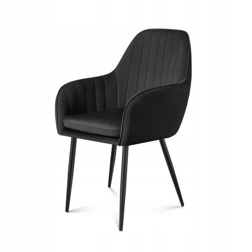 Krzesło welurowe tapicerowane MARK ADLER czarne do jadalni salonu loft na Arena.pl