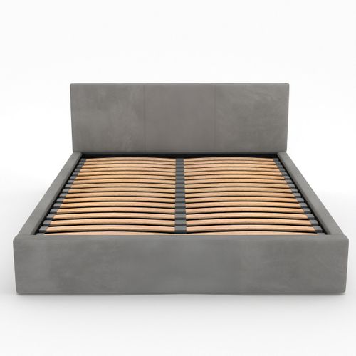 ŁÓŻKO TAPICEROWANE DO SYPIALNI 160x200 ŁÓŻKO PODWÓJNE Z POJEMNIKIEM SZARE na Arena.pl