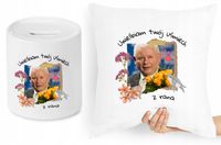 Jarosław Kaczyński Zestaw Poduszka + Skarbonka Z Nadrukiem Ze Zdjęciem