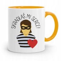 Kubek Żółty Na Walentynki Skradłaś Mi Serce! Z Nadrukiem Ze Zdjęciem