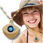 Naszyjnik złoty stal chirurgiczna 316L damski oko pozłacany