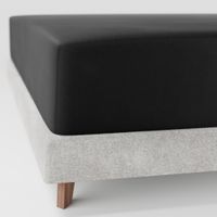 Prześcieradło z gumką 90x200 CZARNE satynowe PAN MATERAC 100% bawełna