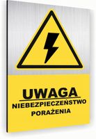 Tabliczka znak informacyjny 30x20 NIEBEZPIECZEŃSTWO PORAŻENIA Nierdzewna