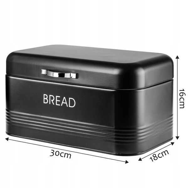 CHLEBAK POJEMNIK NA CHLEB PIECZYWO STALOWY CZARNY zdjęcie 6