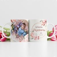 Kubek ze zdjęciem - Podziękowanie dla Chrzestnych - Herbaciane Róże