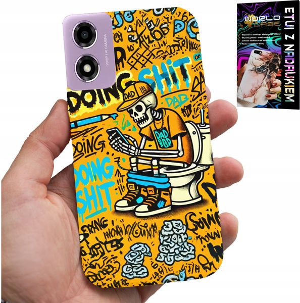 ETUI DO MOTOROLA MOTO E14 - DOING SHIT KOŚCIOTRUP NA KIBLU CASE zdjęcie 1