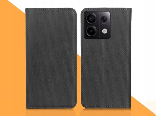 ETUI Z KLAPKĄ DO REDMI NOTE 13 PRO 5G / POCO X6 5G CZARNE ZAMYKANE + SZKŁO na Arena.pl