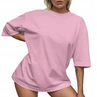 KOSZULKA DAMSKA OVERSIZE T-SHIRT BAWEŁNA LUŹNA KRÓTKA SUKIENKA MINI L