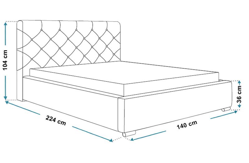 Łóżko tapicerowane LUX11 120x200 ze stelażem i pojemnikiem kryształki zdjęcie 11