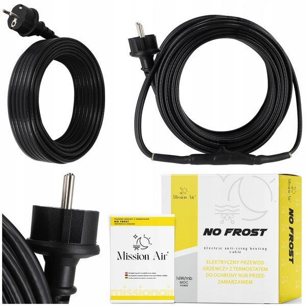 KABEL GRZEWCZY PRZEWÓD GRZEJNY Z TERMOSTATEM do rur rynny dachu 16W/m zdjęcie 1