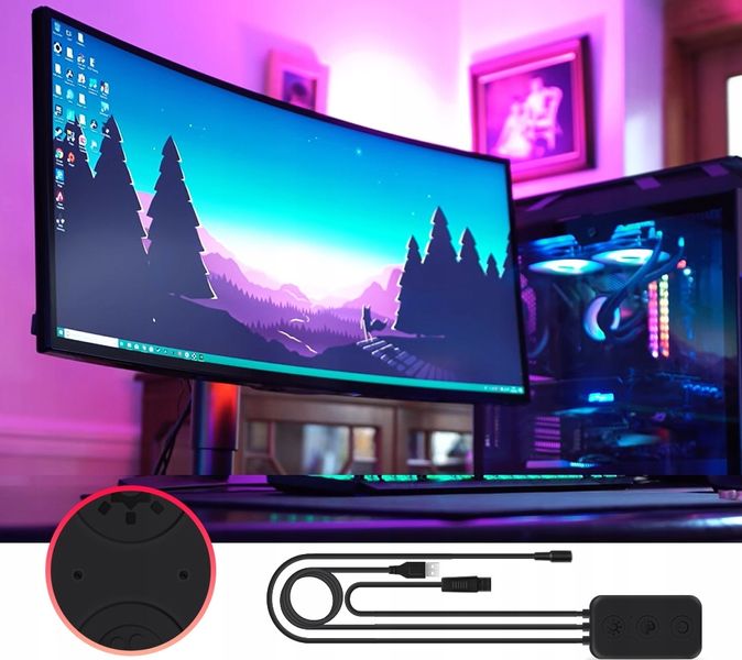 Taśma LED RGBIC PC Ambilight Synchronizacja ekranu zdjęcie 4